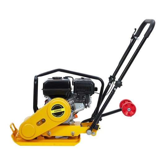 7HP Plate Compactor Rammer with 212cc Gas Engine, 5600 VPM, 4200 Lbs Compaction Force Ground Compactors for Paving Landscaping