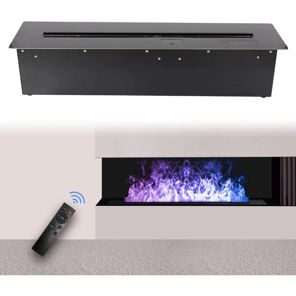 Electric Fireplace 3D Water Vapor Fireplace, Humidifier Realistic Flame Atomized Recessed Steam Fireplace Automatic Water Inlet/