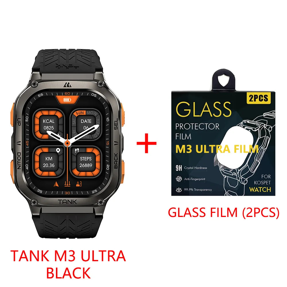 KOSPET TANK M3 Ultra GPS Smart Watch for Men 5ATM Waterproof Bluetooth Call Heart Rate Diving Skiing Hiking for Android iOS