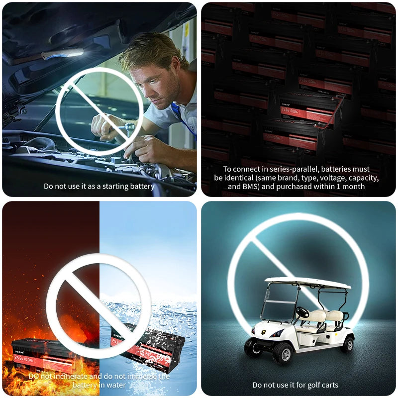 Dumfume 25.6V 100Ah Lifepo4 Lithium Battery 2560w With 100A BMS 12V 600Ah/12V 314Ah/12V 100Ah/36V 100Ah Battery For Solar RV