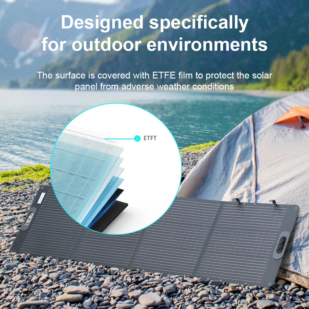 200W Flexible ETFE New Rigid Solar Panel Foldable 12V to 24V Monocrystalline For Camping IP68 Waterproof EU Warehouse Shipping
