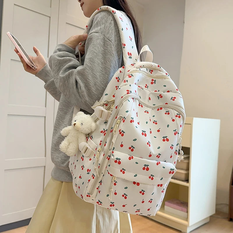 Cute Backpack Girls Fashion School Bag Large Capacity Student School Bag Portable Travel Storage Bag for Kids Beach Bag