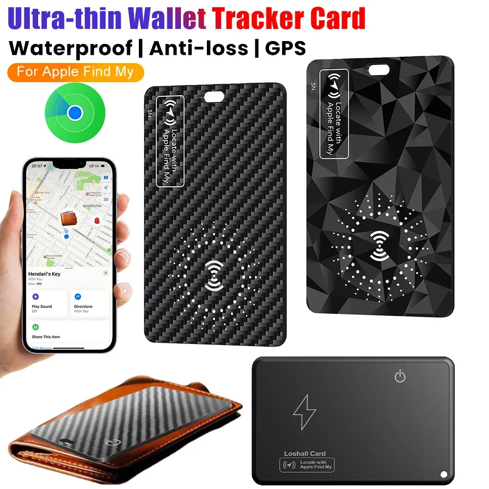 Wireless Charging Tracking Card Ultra-thin Wallet Tracker Card Ultra Slim Waterproof Anti-loss GPS Locator Tag For Apple Find My