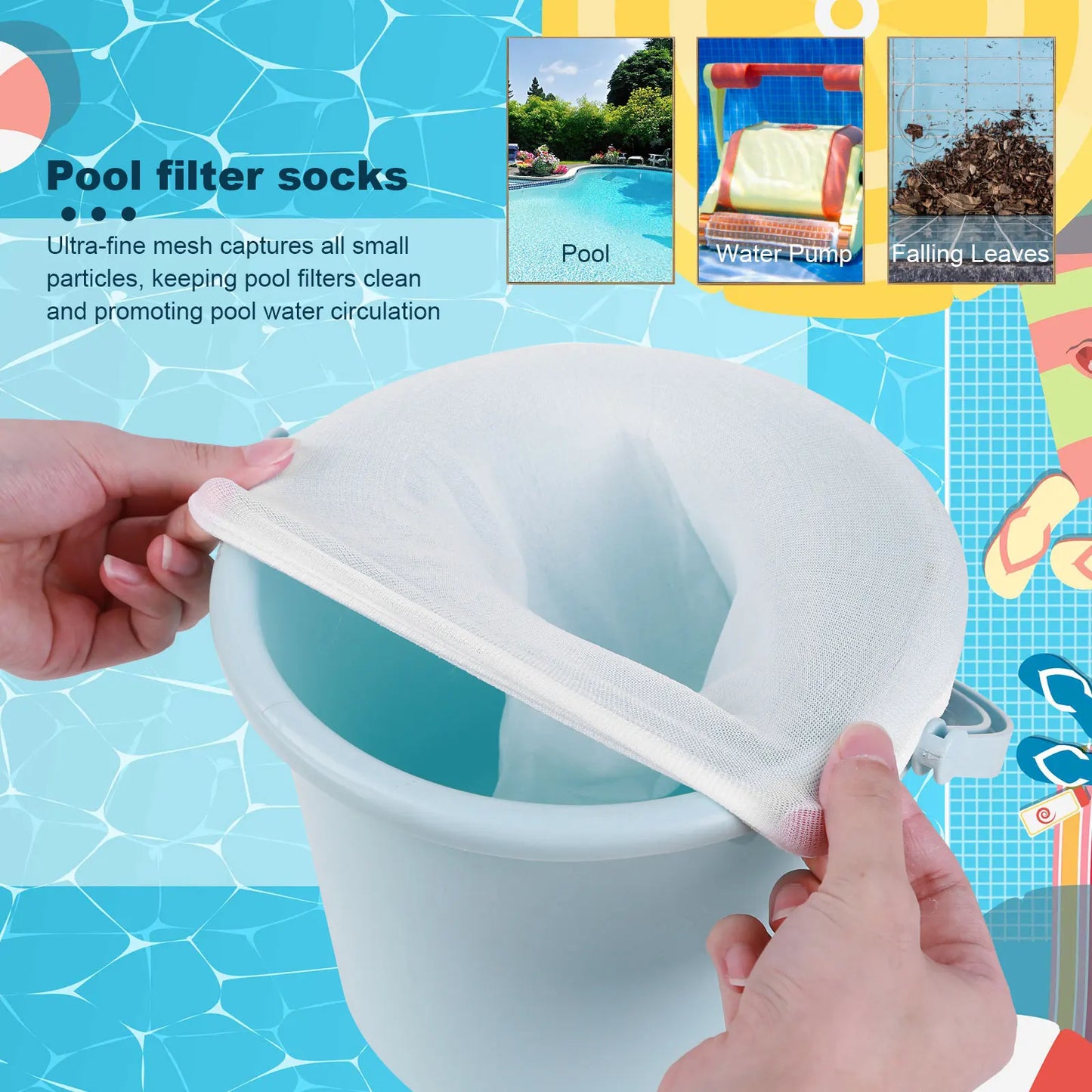 10-100PCS Pool Skimmer Socks Baskets Filters Net Saver Mesh Pool Filter Debris Leaves Storage Sock Swimming Pool Clean Accessory