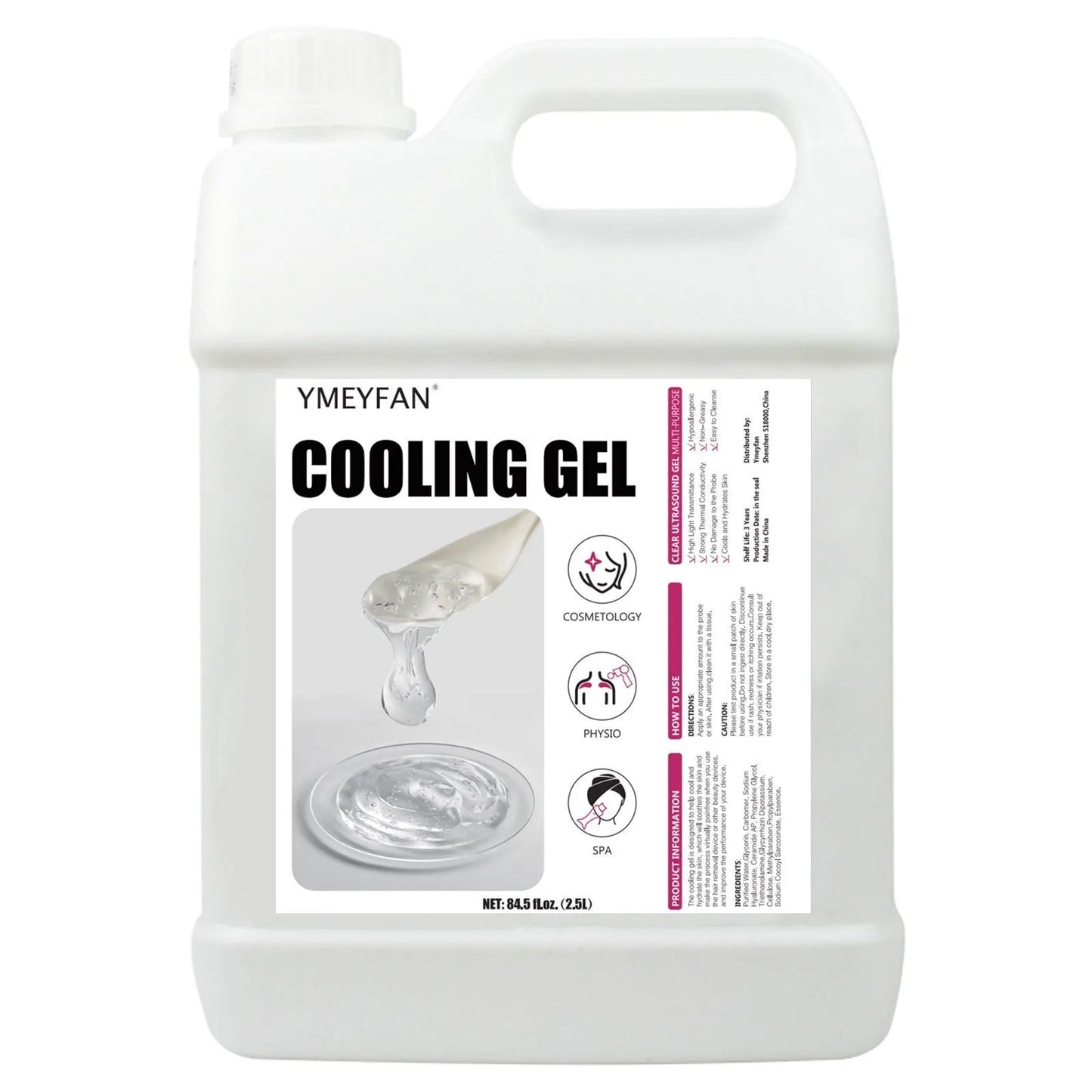 2.5L Gel Conductor Radiofrecuencia y Cavitacion Clear Contact Gel for Ultrasound Beauty Face and Body Skin Care