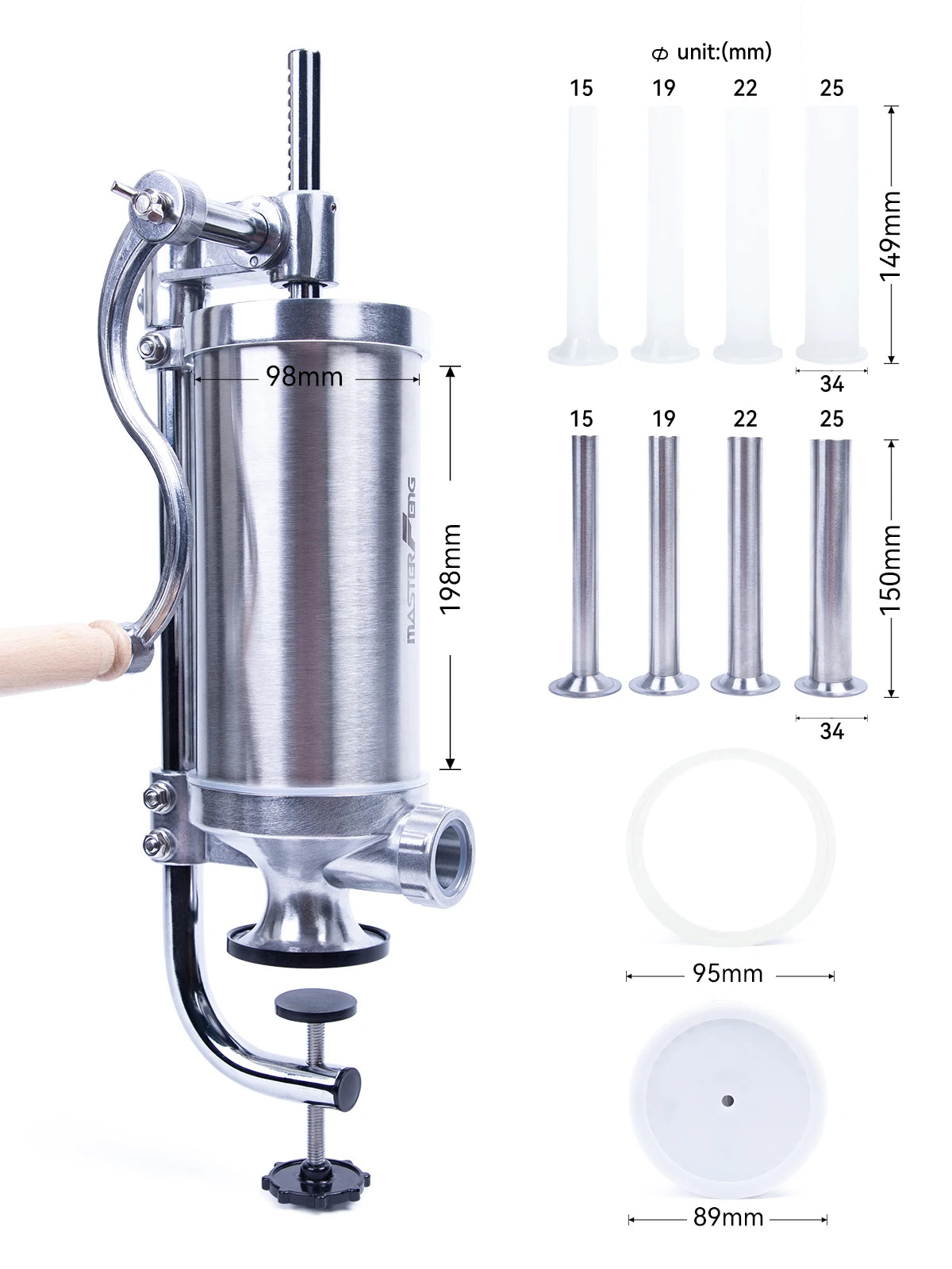 MASTER FENG Vertical Sausage Stuffer Homemade Manual Sausage Maker Sausage Meat Filling Machine