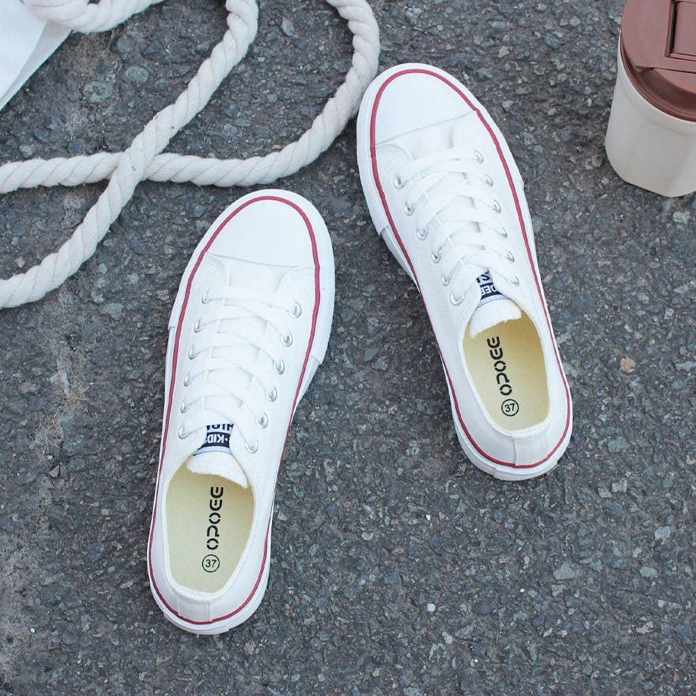 OPOEE Children Low Top Canvas Sneakers , Lace-up Canvas Shoes,Casual Tennis Walking Shoes Children's Canvas Shoes