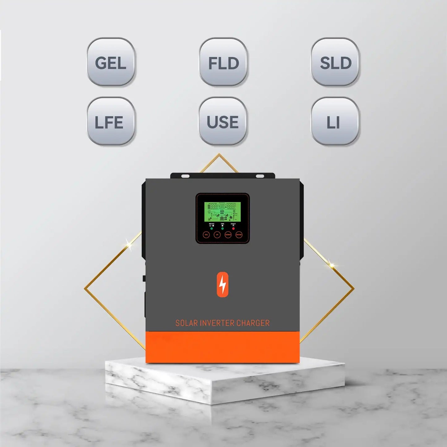 PowMr Off-Grid Hybrid Inverter 1KW 1.5KW with 80A MPPT Solar Charge DC 12V 24V to 230V AC  Max PV 150Vdc Pure Sine Wave Inverter