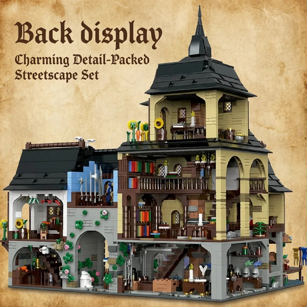 3867PCS Medieval Europe Towns Buildings Blocks Streetview Village Modular Architecture Model Kit Assembly Toy Gift for Kid Adult
