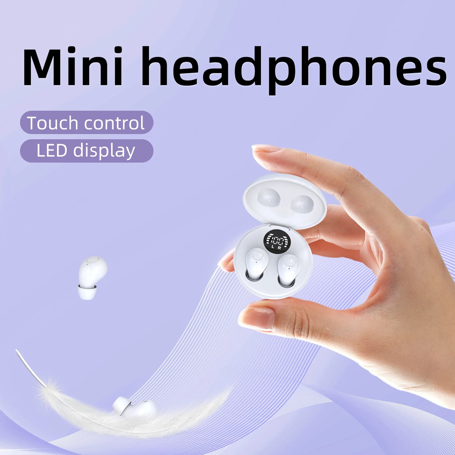 SK Mini headphones 5.4 wireless bluetooth headset small sleeping sports invisible earbuds HD HIFI bass sound quality earphones