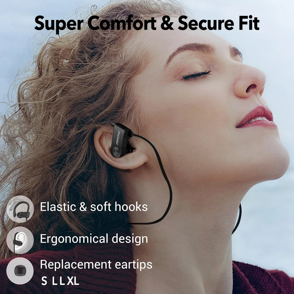 New Version Mpow Flame Sports Earphones IPX7 Waterproof Bluetooth V5.3 Earbuds 12 Hours Playtime&Noise Canceling Mic for iPhone