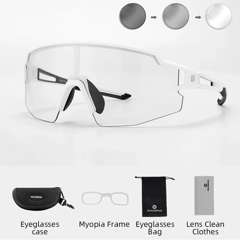ROCKBROS Cycling Glasses Photochromic Polarized Lens Bike Glasses UV400 Protection Eyewear Sunglasses MTB Road Bicycle Goggles