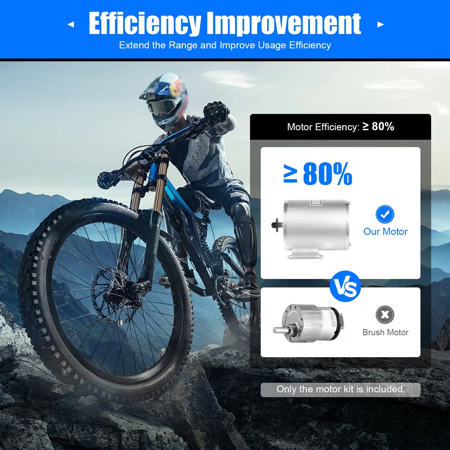 48-72V 3KW Brushless Motor Kit Silver Motor Conversion Electric Motorcycle Kart Motor DIY Kit for Scooters, Electric Motorcycle