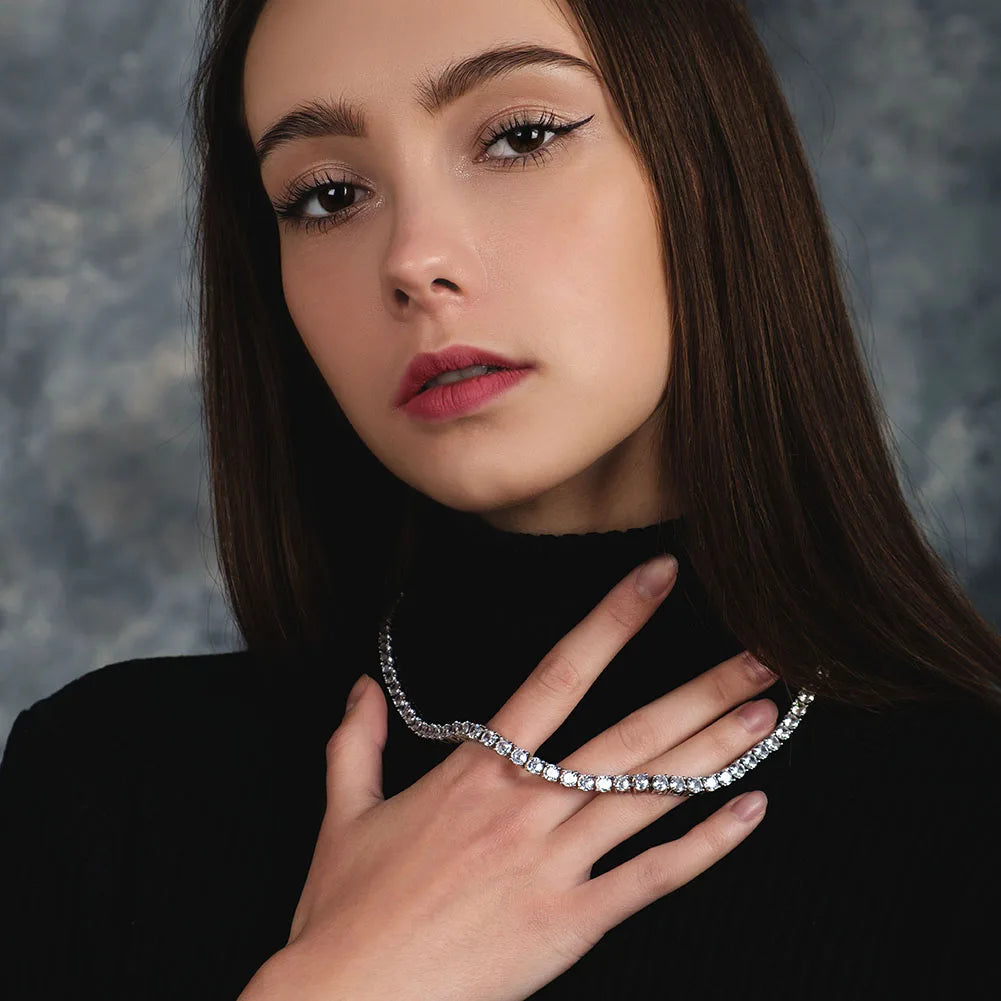 TOPGRILLZ 3/4/5MM Classic Tennis Chain Waterproof Copper Iced Out Micro Pave Cubic Zirconia Hip Hop Fashion Jewelry Women Gift