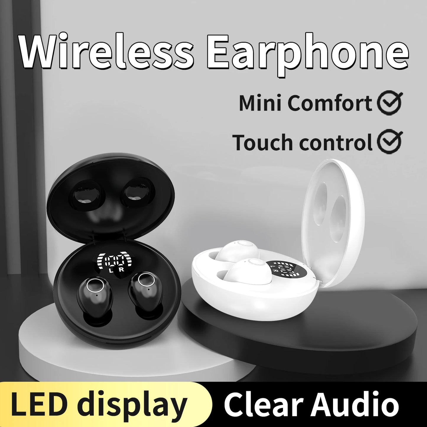 SK Mini headphones 5.4 wireless bluetooth headset small sleeping sports invisible earbuds HD HIFI bass sound quality earphones