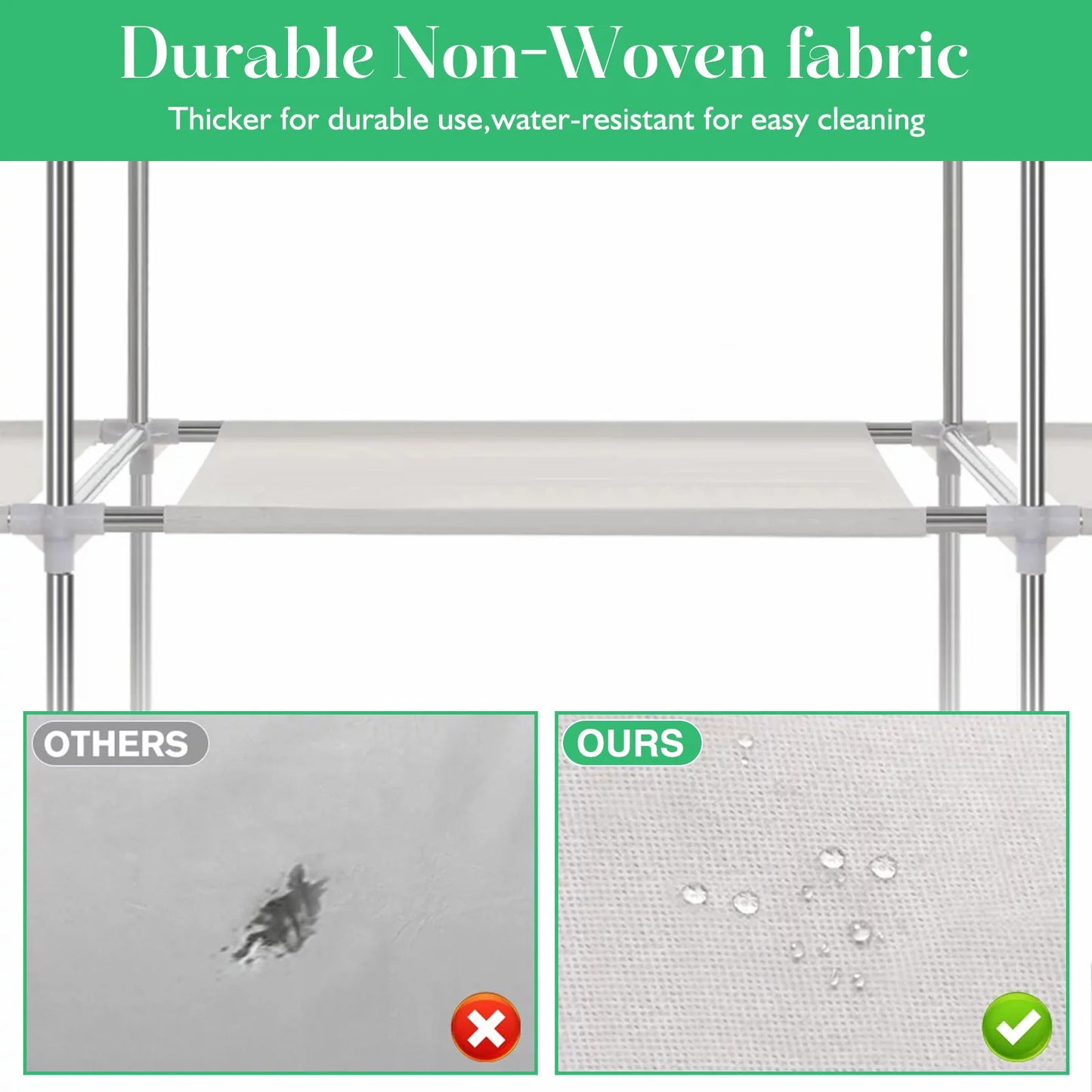 Folded Closet Wardrobe Organizer Storage Rack Dustproof Nonwoven Fabric