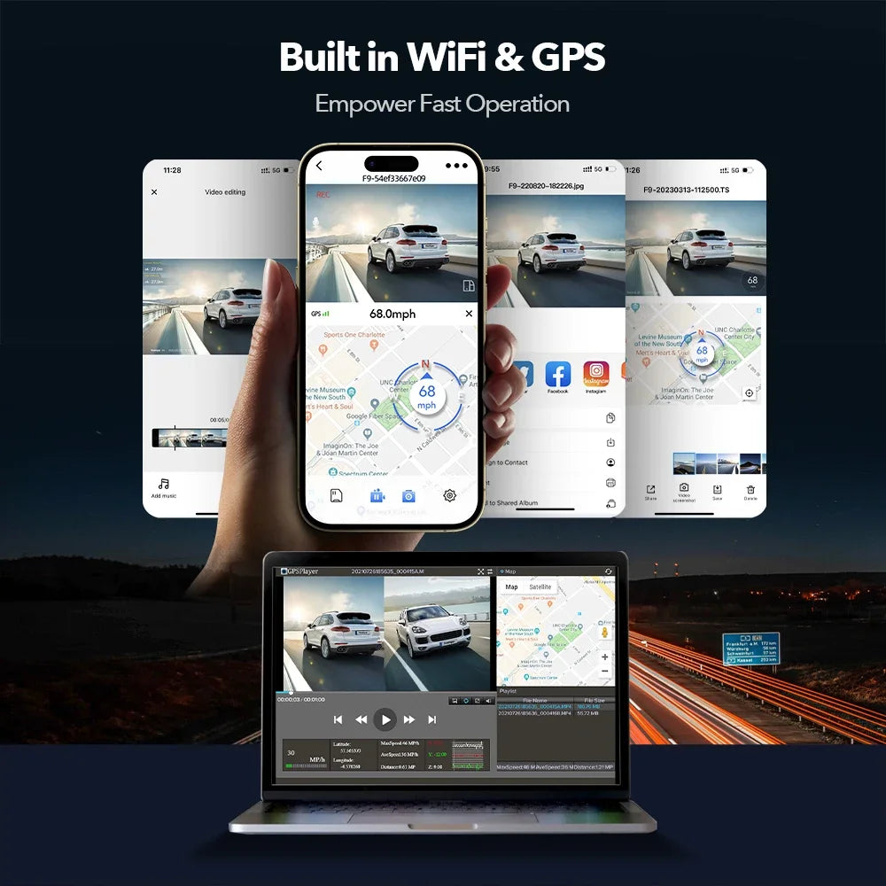 REDTIGER Dash Cam 4K Front and Rear WiFi GPS Car Camera with Parking Mode