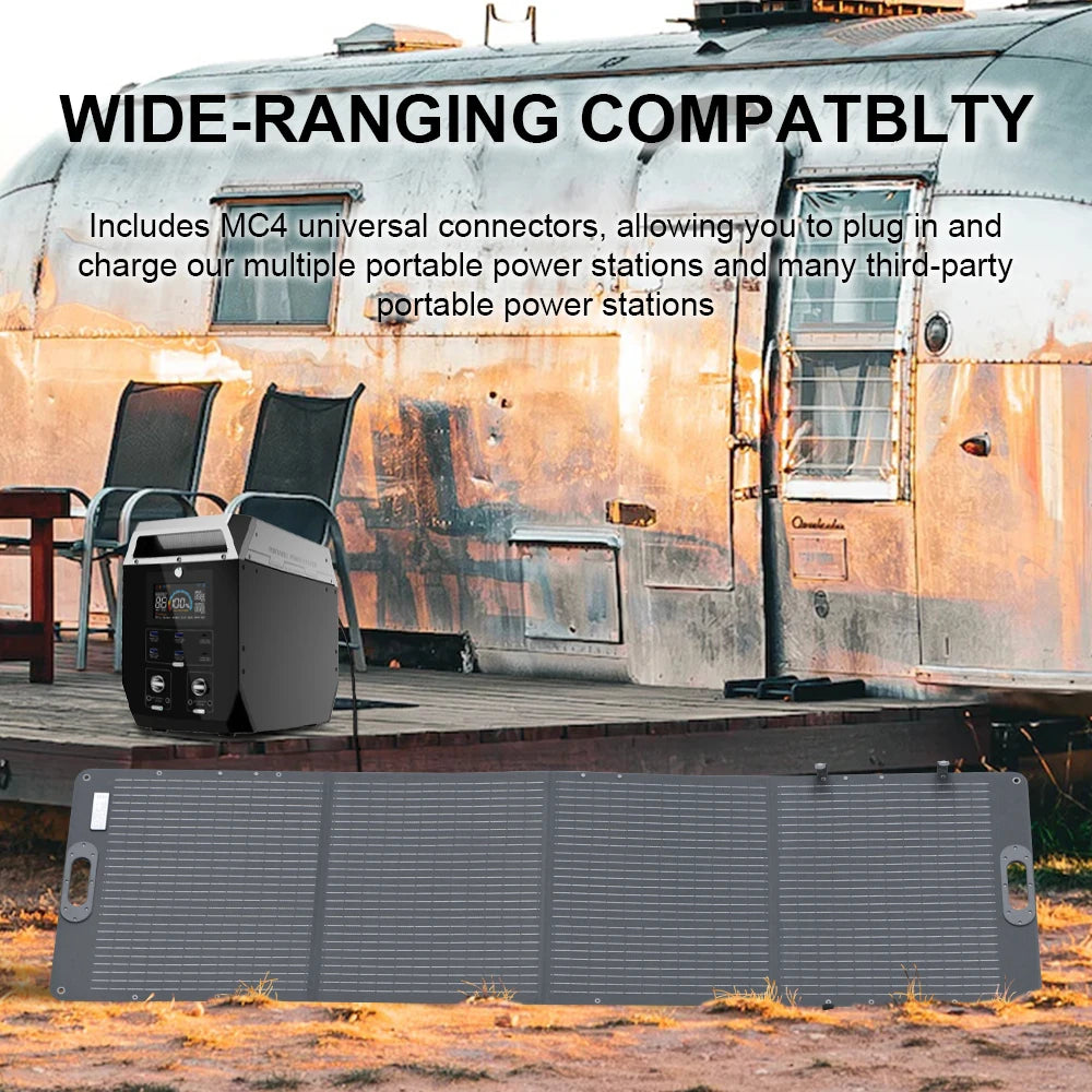 200W Flexible ETFE New Rigid Solar Panel Foldable 12V to 24V Monocrystalline For Camping IP68 Waterproof EU Warehouse Shipping