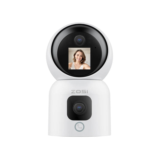 ZOSI 360° Smart Home Security Camera PTZ Auto Tracking Baby Monitor AI Panoramic HD Night Vision Indoor WiFi Surveillance Camera