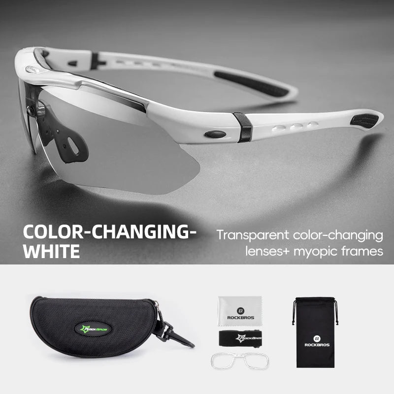ROCKBROS Cycling Photochromic Glasses UV400 Protection Sunglasses Lightweight Bicycle Glasses Men Women Outdoor Sports Glasses