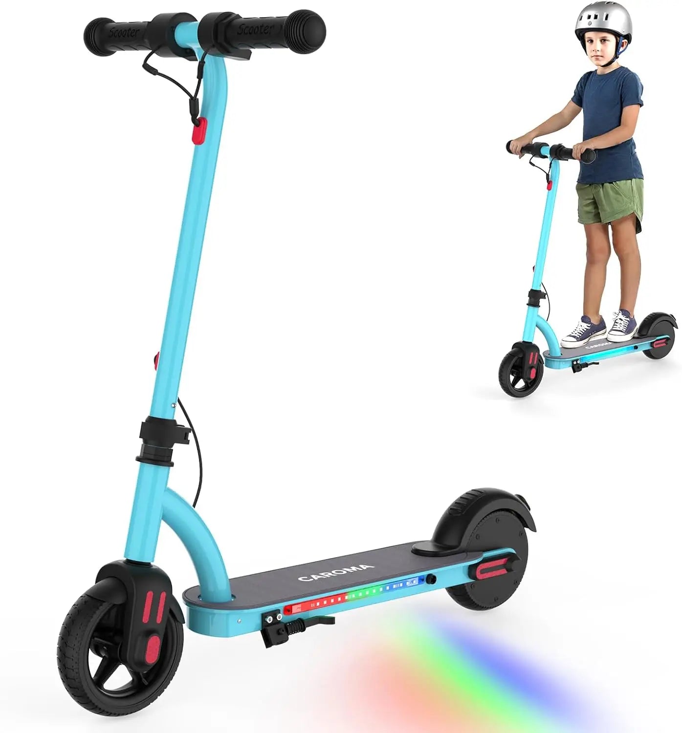 CAROMA Electric Kids Scooter 150W LED Display Foldable UL2272