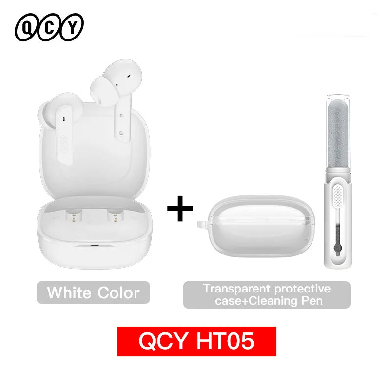 QCY HT05 ANC Wireless TWS Bluetooth 5.2 Earphones 40dB Active Noise Cancellation Headset in-Ear Mics Handfree Phone Earbuds