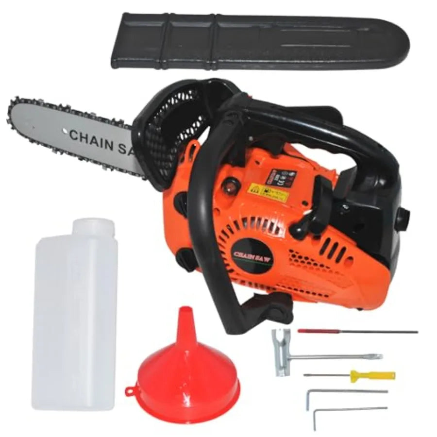26cc Gas Chainsaw 2-Cycle Top Handle Petrol Handheld Cordless Chain Saw 12 Inch Professional Power Chain Saws for Tree Felling