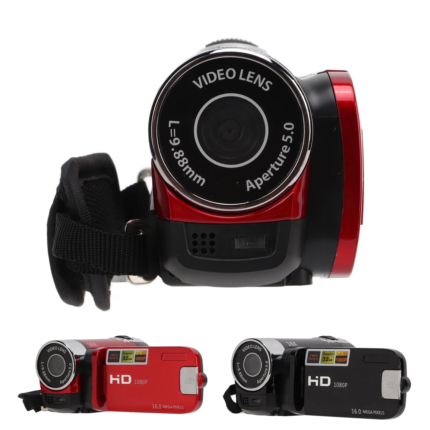 Video Camera Camcorder 270° Rotation Portable Camera Recorder Handheld 16X Zoom Full HD 1080P for Gifts for Family for Kids