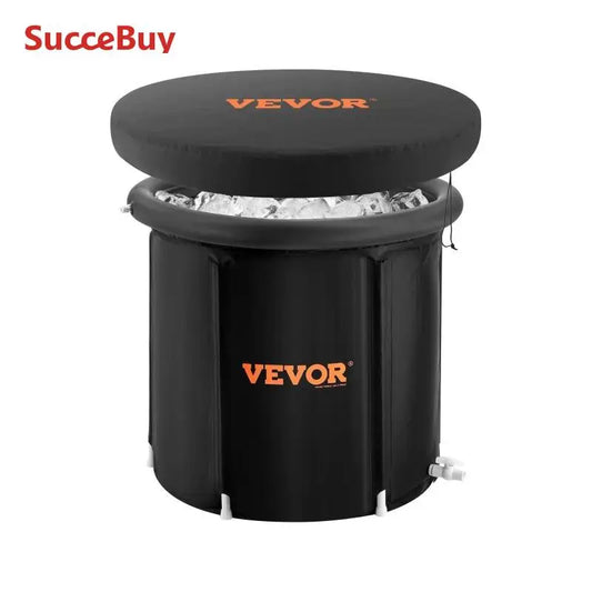 SucceBuy Ice Bath Tub Cold Water Therapy Plunge Tub for Athletes Outdoor Ice Barrel Plunge Pool Inflatable Folding Bathtub