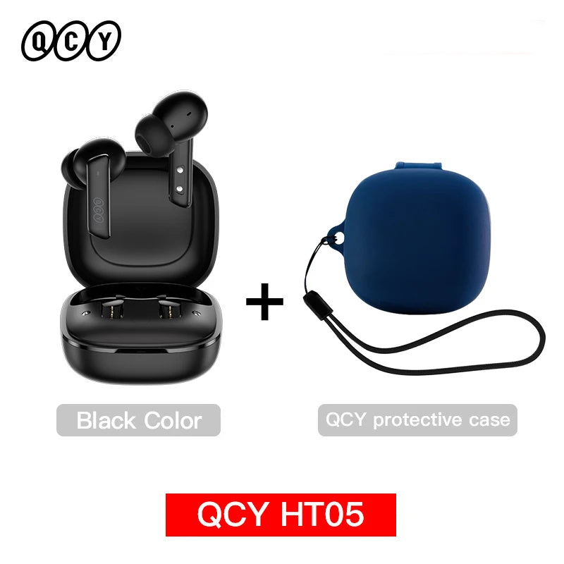 QCY HT05 ANC Wireless TWS Bluetooth 5.2 Earphones 40dB Active Noise Cancellation Headset in-Ear Mics Handfree Phone Earbuds