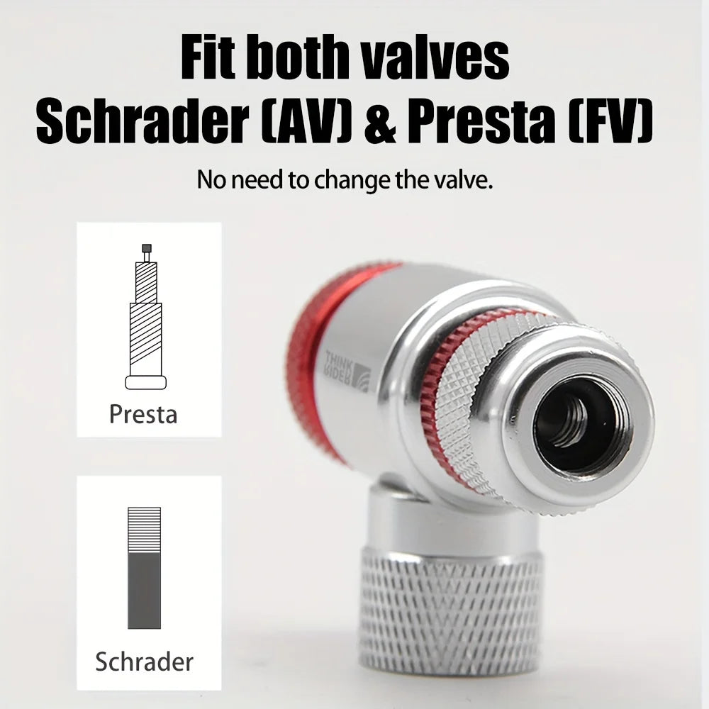 ThinkRider CO2 Bike Pump With Schrader Presta Adapter Aluminum
