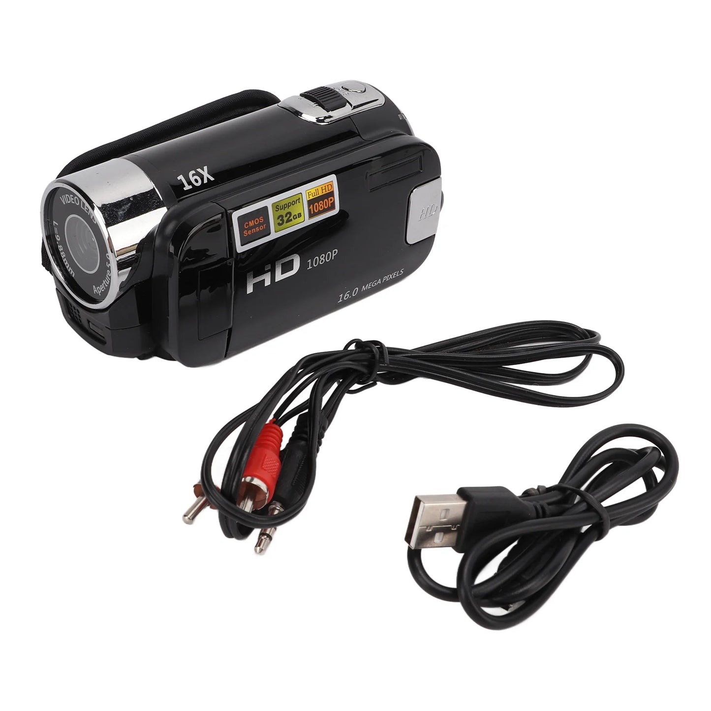 Video Camera Camcorder 270° Rotation Portable Camera Recorder Handheld 16X Zoom Full HD 1080P for Gifts for Family for Kids