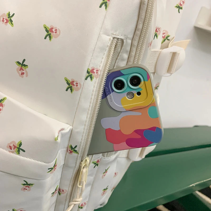 Cute Backpack Girls Fashion School Bag Large Capacity Student School Bag Portable Travel Storage Bag for Kids Beach Bag