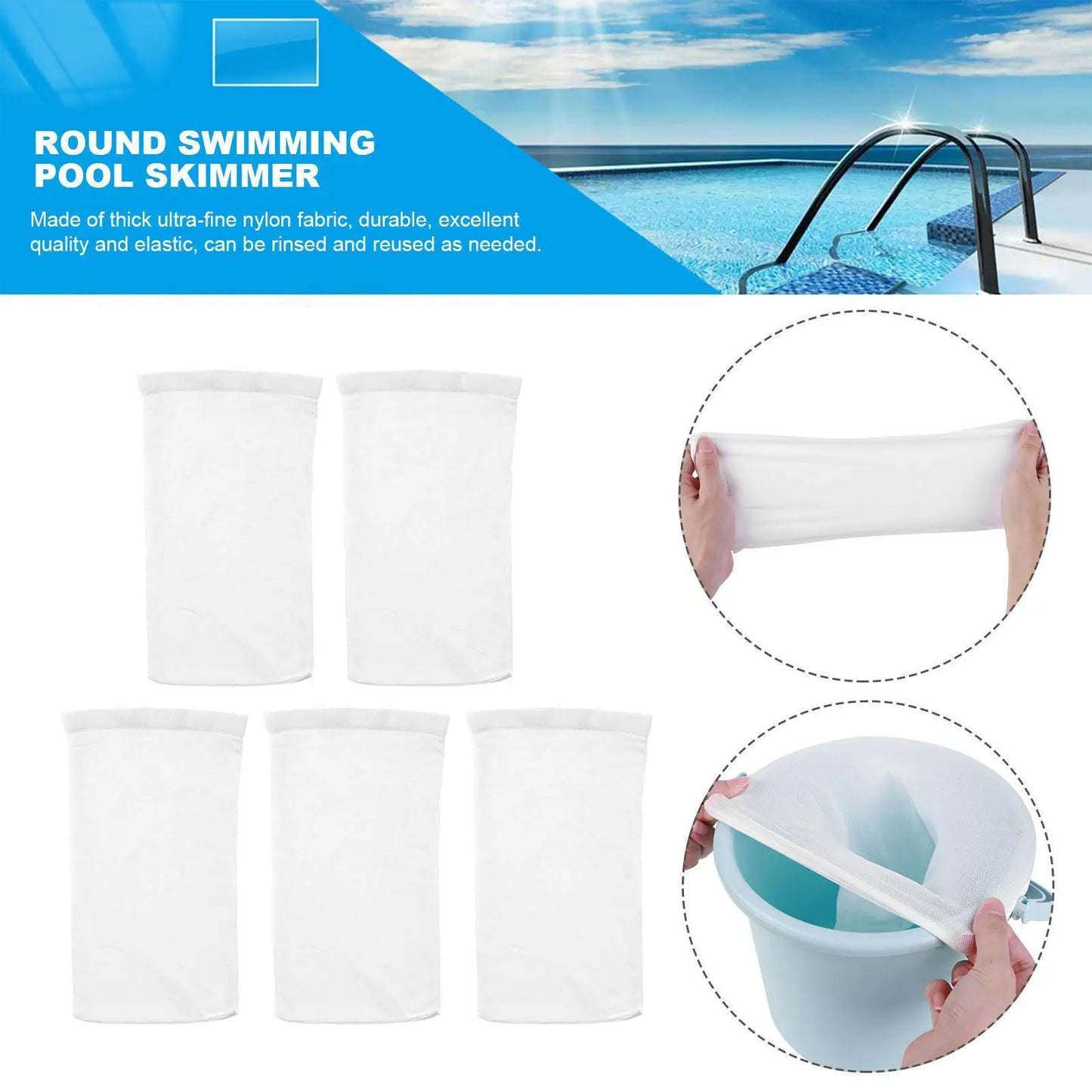 10-100PCS Pool Skimmer Socks Baskets Filters Net Saver Mesh Pool Filter Debris Leaves Storage Sock Swimming Pool Clean Accessory