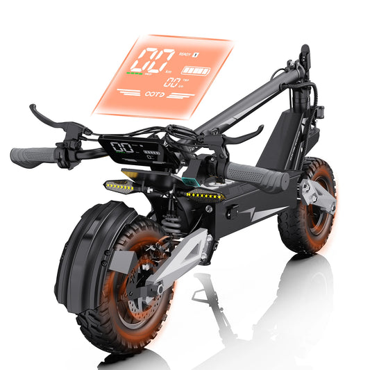 OOTD T10 900W Electric Scooter 48V 13.5AH/18AH Battery Range 21-28Miles 11" Off-Road Tires Foldable Lightweight Mobility Scooter