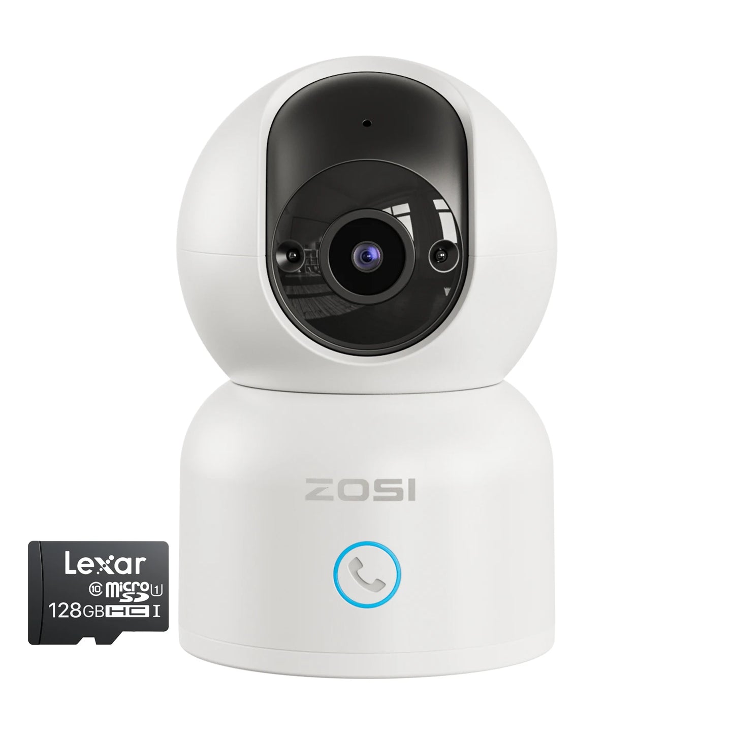ZOSI C518 Indoor Pan/Tilt Smart Security IP Camera 2K 360° Baby Pet Monitor AI Human Tracking 2.4G/5G WiFi Surveillance Camera
