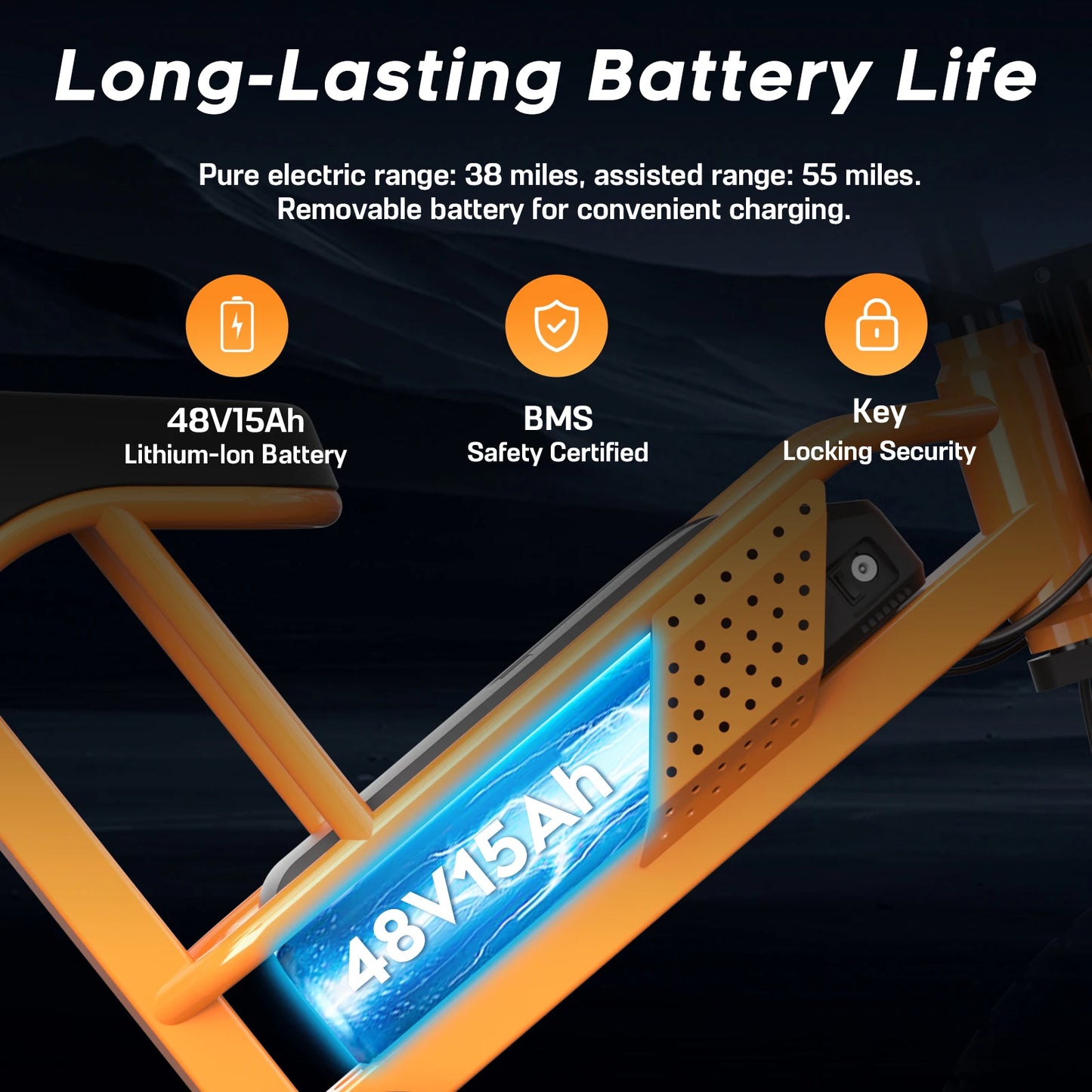 Spacewalk M7 Electric Bike for Adults 750W Electric Bicycle 48V 15AH E Bike 20" Fat Tire Mountain 24.9mph 4X Suspension Ebike