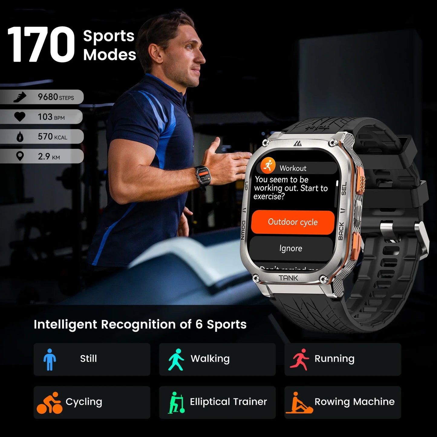 KOSPET TANK M3 Ultra GPS Smart Watch for Men 5ATM Waterproof Bluetooth Call Heart Rate Diving Skiing Hiking for Android iOS