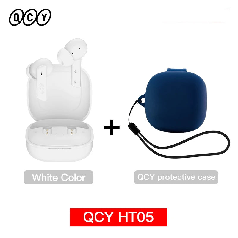 QCY HT05 ANC Wireless TWS Bluetooth 5.2 Earphones 40dB Active Noise Cancellation Headset in-Ear Mics Handfree Phone Earbuds