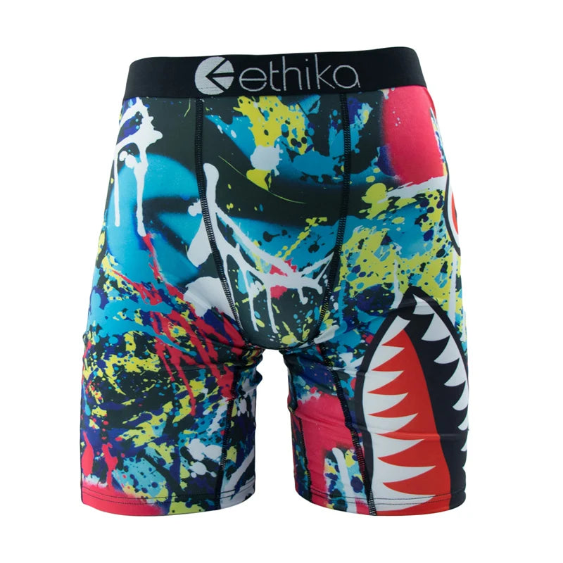 ETHIKA Men Underwear Boxers 1Pcs Sexy Breathable Mesh Crotch Man Swimming Underpants Plus Size Mens Panties Men's Boxers Briefs
