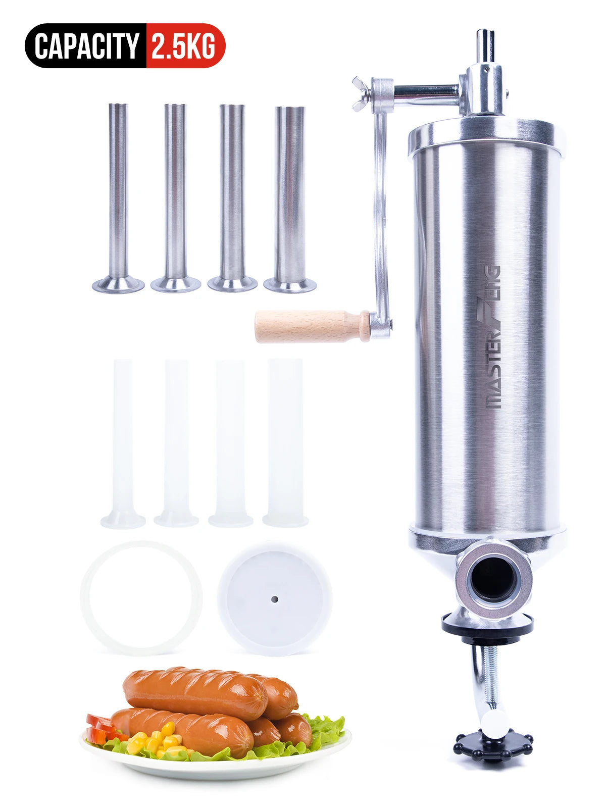 MASTER FENG Vertical Sausage Stuffer Homemade Manual Sausage Maker Sausage Meat Filling Machine