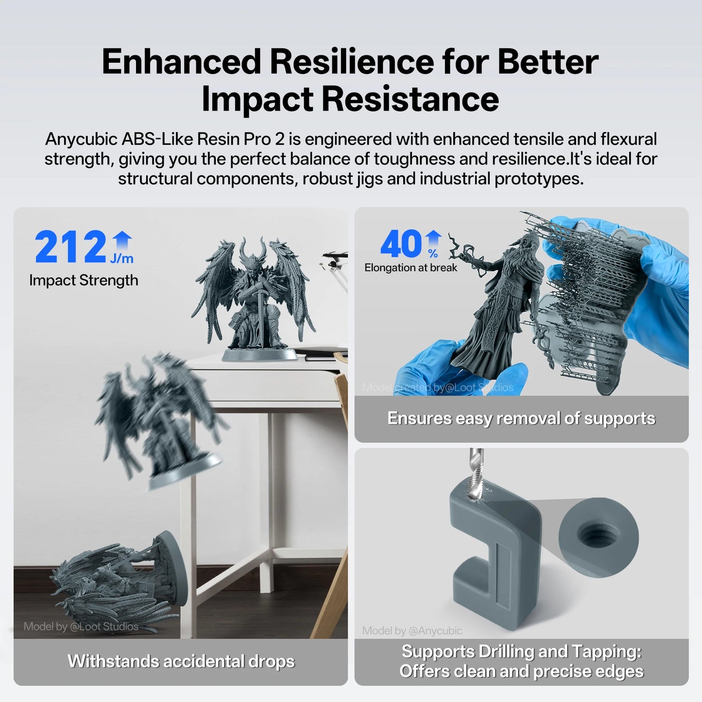 ANYCUBIC ABS-Like Pro 2 3D Printer Resin Hardness and Toughness 405nm UV-Curing Photopolymer UV Resin For LCD 3D Printer