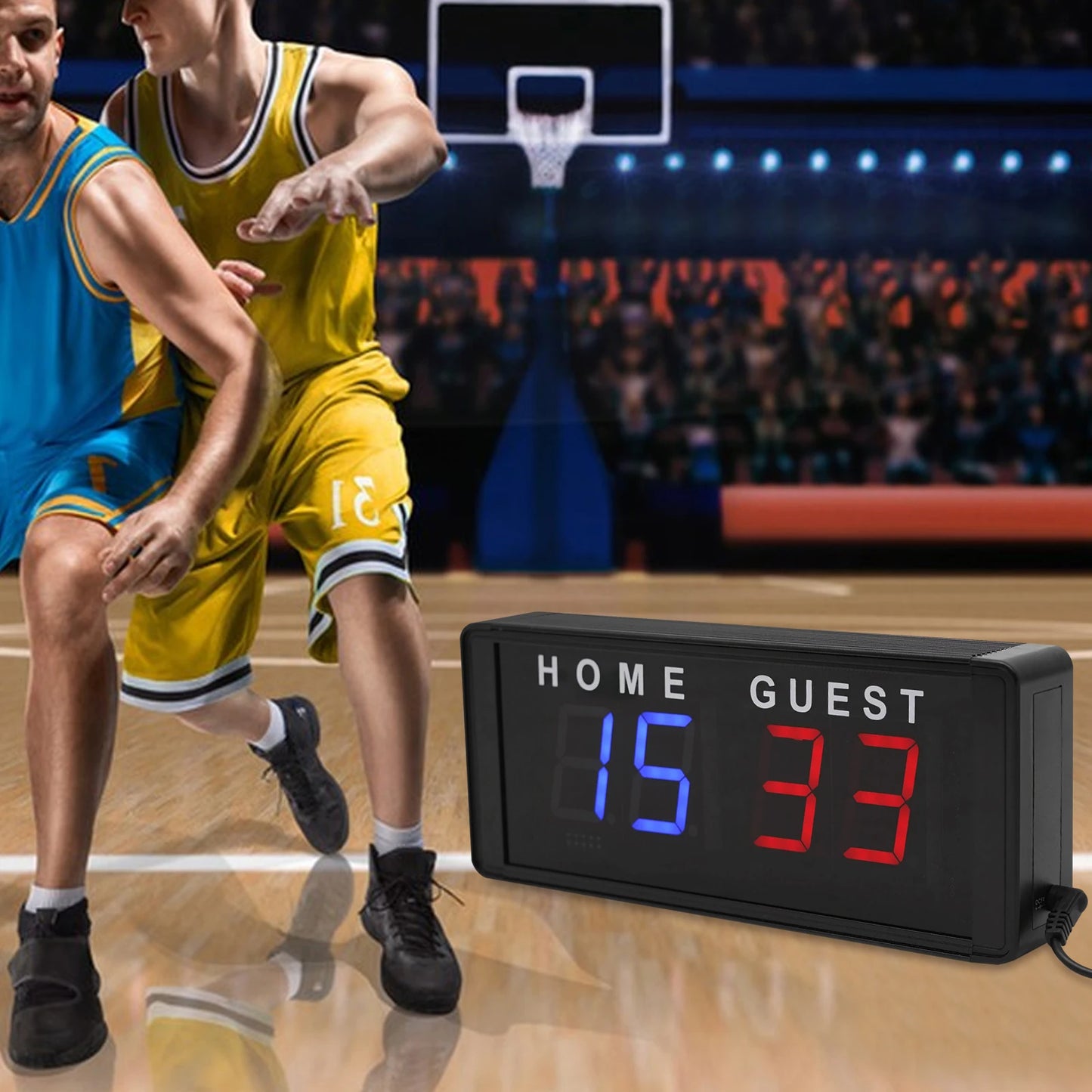 4-Digit LED Electronic Score Keeper Scoreboard with Remote for Badminton Volleyball Baseball Ping Pong Table Tennis