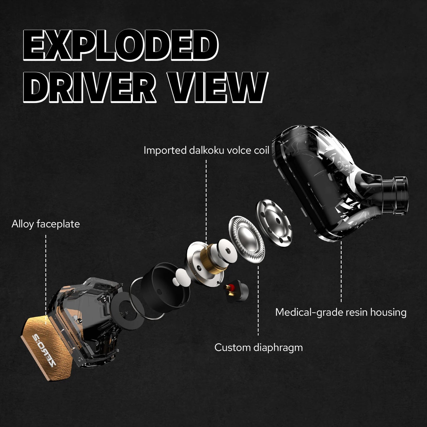 7Hz x Crinacle Zero :2 Updated 10mm Dynamic Driver IEM Wired Earbuds Earphones Gaming Earbuds with OFC IEM Cable for Musician