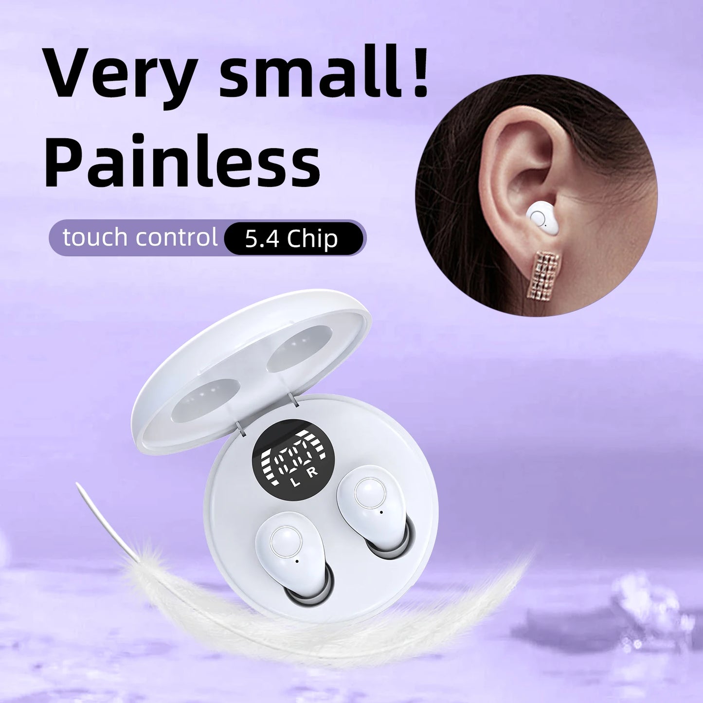 SK Mini headphones 5.4 wireless bluetooth headset small sleeping sports invisible earbuds HD HIFI bass sound quality earphones