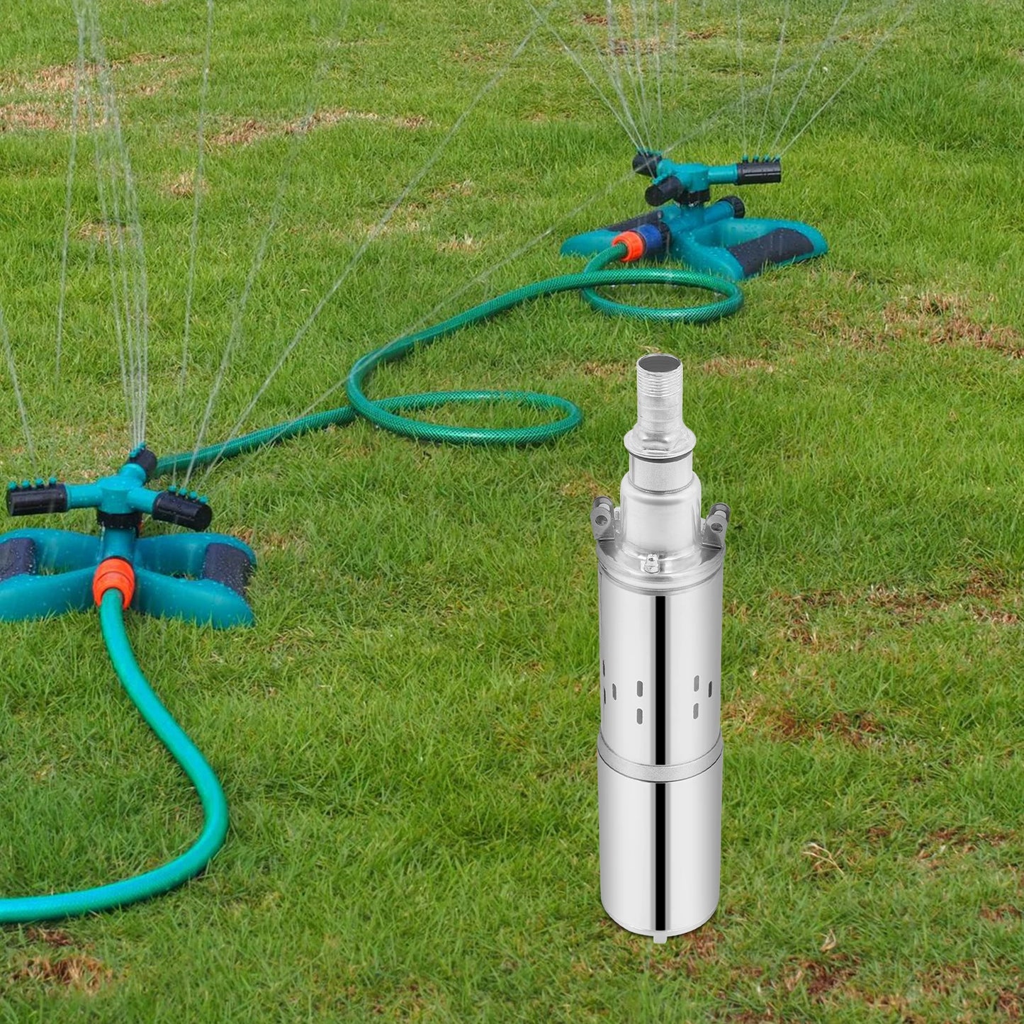 Deep Well Submersible Solar Water Pump Ultra Quiet DC 24V 200W 30m Lift 1.5m³/h Stainless Steel Well Pump for Water Wells