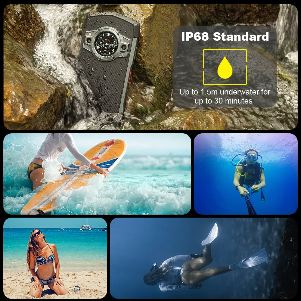 Unihertz Tick Tock 5G Rugged Smartphone Android 128GB 48MP Camera Cellphone 6000mAh Phone with Dual-Screen IP 68 Waterproof