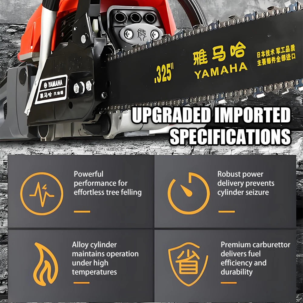 4 Stroke Petrol Chainsaw High Power 16800W Gas Tree Chain Saw Gas Powered Wood Cutting Saw Petrol Felling Saw with Accessories